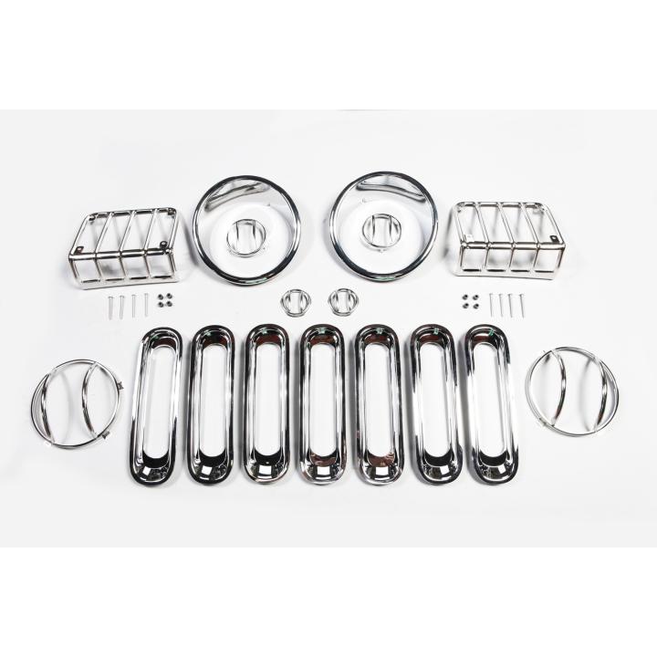 Rugged Ridge - Rugged Ridge 12496.11 Euro Guard Kit Head/Side/Tail Light Guard