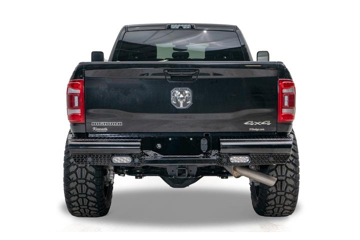 Fab Fours - Fab Fours DR19-T4450-1 Black Steel Rear Bumper