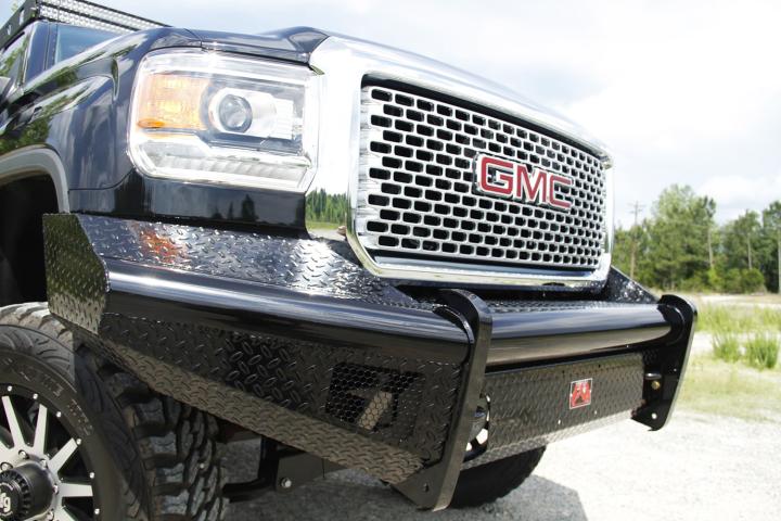 Fab Fours - Fab Fours GM08-S2161-1 Black Steel Front Ranch Bumper