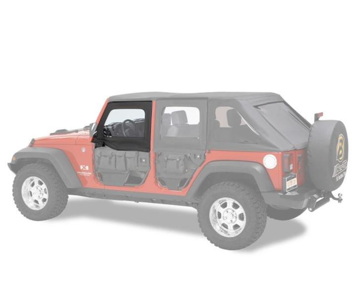 Bestop - Bestop 51805-17 HighRock 4x4 Element Upper Fabric Half Doors