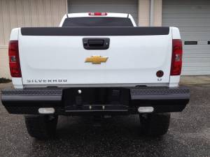 Fab Fours - Fab Fours CS07-T1850-B Black Steel Ranch Rear Bumper - Image 3