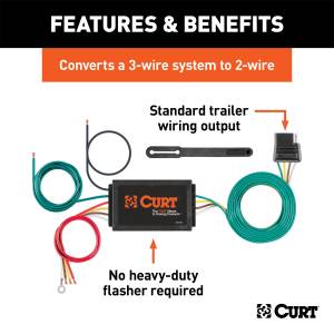 CURT - CURT 56146 Powered 3-To-2-Wire Taillight Converter - Image 3