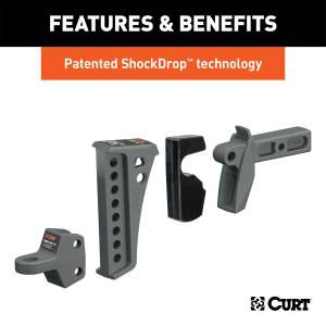 CURT - CURT 45949 Rebellion XD Adjustable Cushion Hitch Ball Mount - Image 3