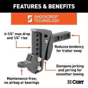 CURT - CURT 45949 Rebellion XD Adjustable Cushion Hitch Ball Mount - Image 2