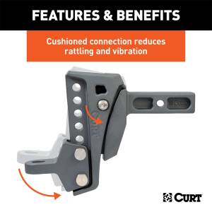 CURT - CURT 45949 Rebellion XD Adjustable Cushion Hitch Ball Mount - Image 4