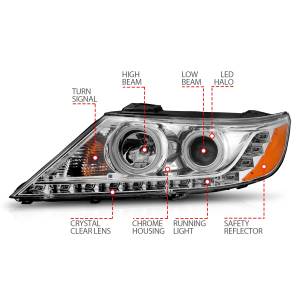 Anzo USA - Anzo USA 111249 Crystal Headlight Set w/Halo - Image 4