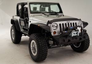 Fab Fours - Fab Fours JK07-B1854-B Hardcore Stubby Winch Front Bumper - Image 1