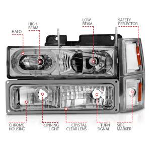 Anzo USA - Anzo USA 111508 Crystal Headlight Set w/Halo - Image 4