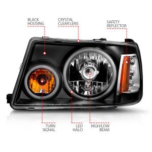 Anzo USA - Anzo USA 111152 Crystal Headlight Set w/Halo - Image 4