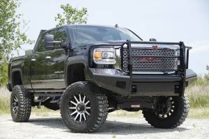 Fab Fours - Fab Fours GM14-S3160-1 Black Steel Front Ranch Bumper - Image 4